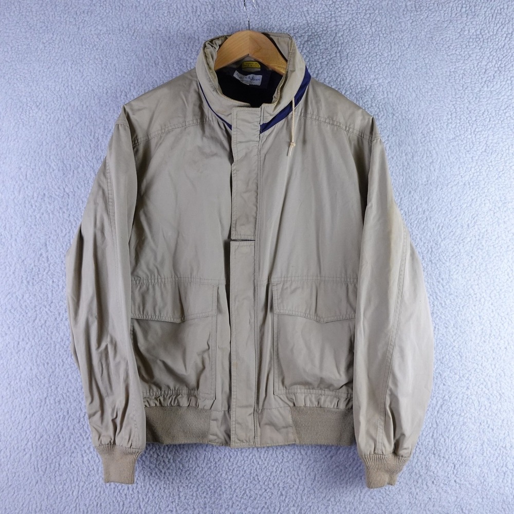 Bullock & Jones Aviator Cloth‎ Bomber Jacket Mens Large Khaki Tan Made in USA